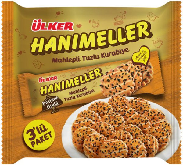 Hanımeller Lot Mahlepli Tuzlu Kurabiye 3 x 81 G — Ülker — Hanımeller — photo produit