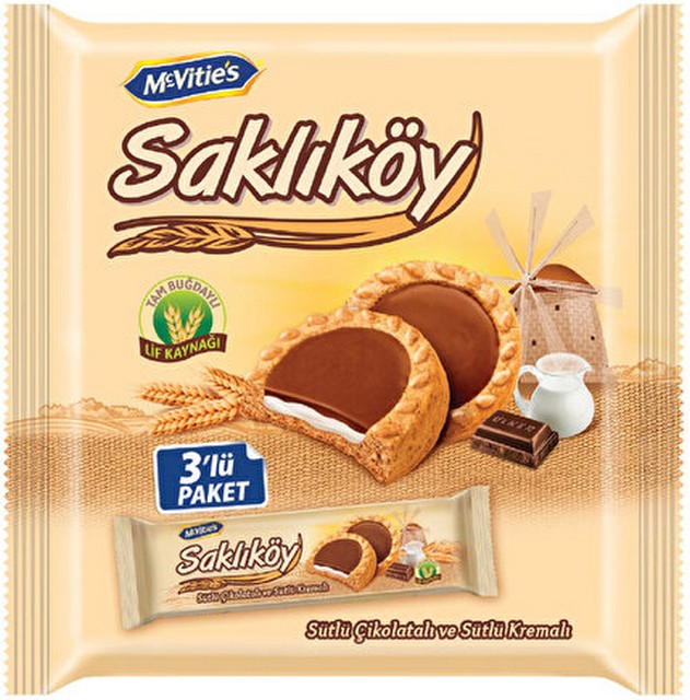 Sakliköy Cikolatali & Sütlü Kremali 3 x 100 G — Ülker — Sakliköy — photo produit