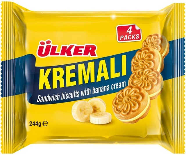 Kremali Biscuit Banane 4 x 61 G — Ülker — Kremali — photo produit