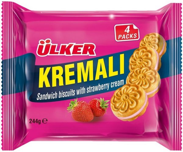 Kremali Biscuit Fraise 4 x 61 G — Ülker — Kremali — photo produit