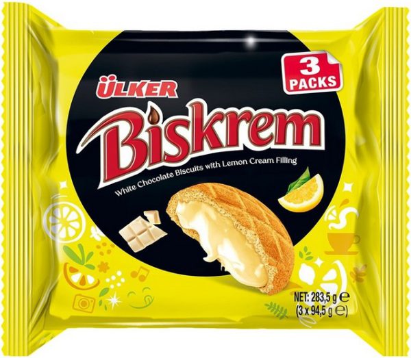 Biskrem Biscuit Limon 3 x 94,5 G — Ülker — Biskrem — photo produit