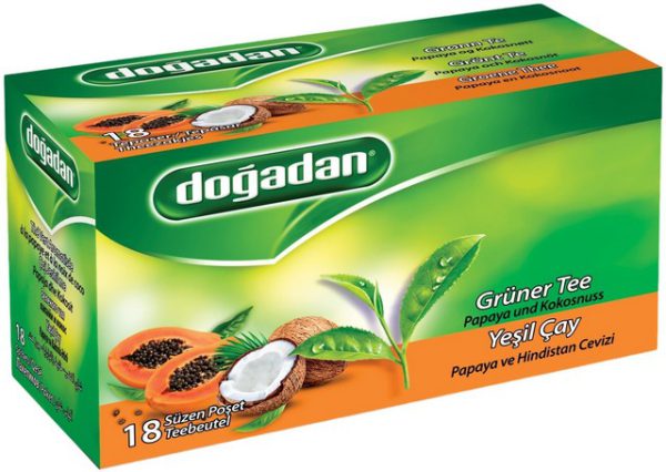 Doğadan Yesil Cay Papaya Coconut Karisimi 23 G — Doğadan — Thé vert — photo produit
