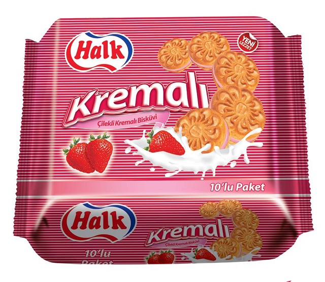 Halk Kremali Fraise 10 x 50 G — Ülker — Halk — photo produit