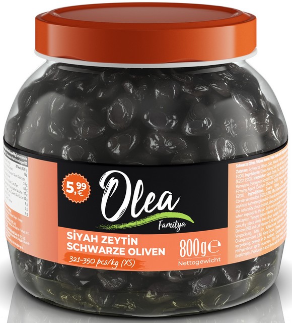 Olea Siyah Zeytin 321-350 Klb Xs 800 G — Olea — photo produit