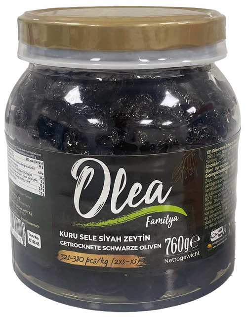 Olea Siyah Kuru Sele Zeytin 321-380 Klb 2xs/xs 800 G — Olea — photo produit