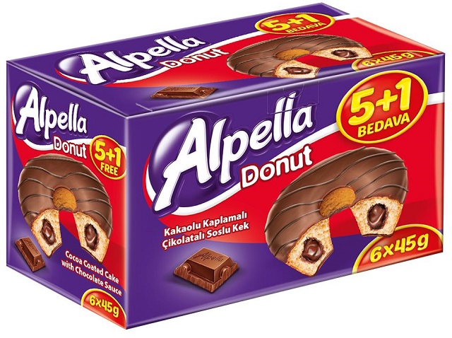 Alpella Donut Cake Chocolat 6 x 45 G — Ülker — Alpella — photo produit